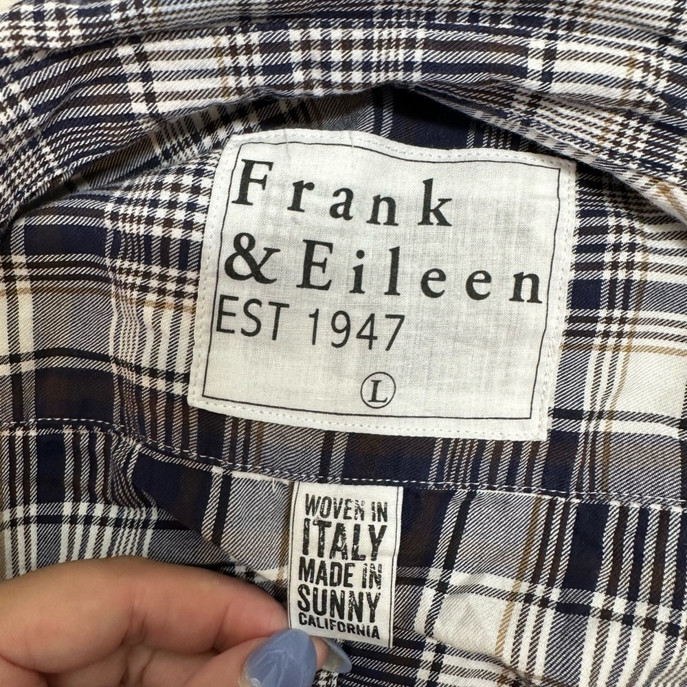 Frank & Eileen Navy and White Plaid Button Down Shirt - Picture 6 of 6